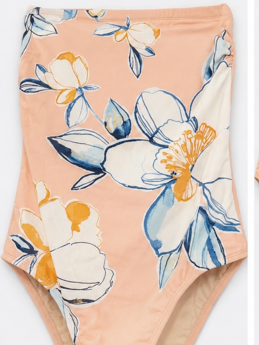 Kona Sol Peach Floral One-Piece Swimsuit